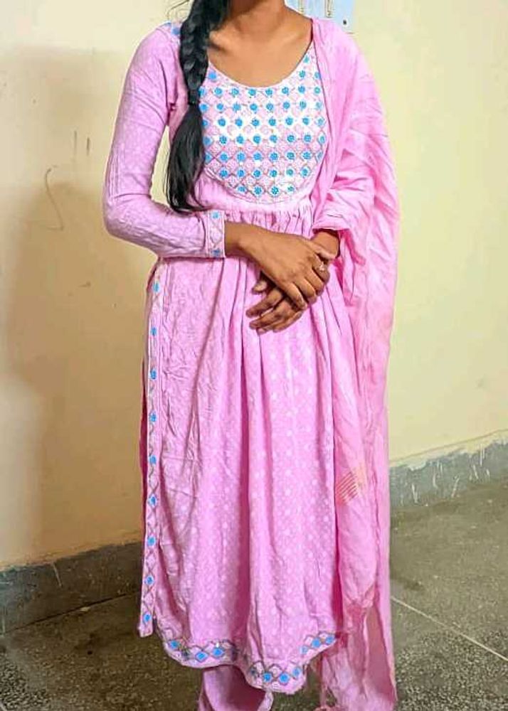 Pink Printed Kurta Set