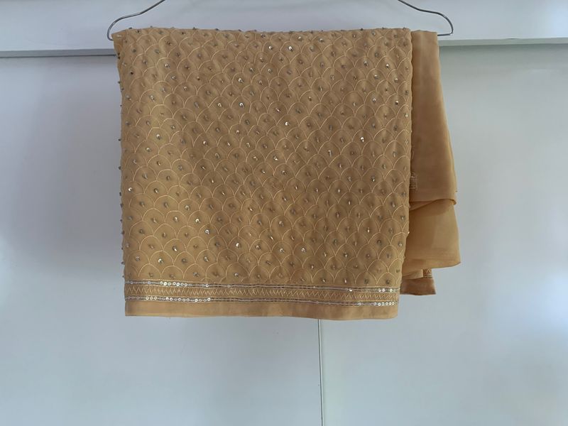 Party Wear Light Cream Color Saree