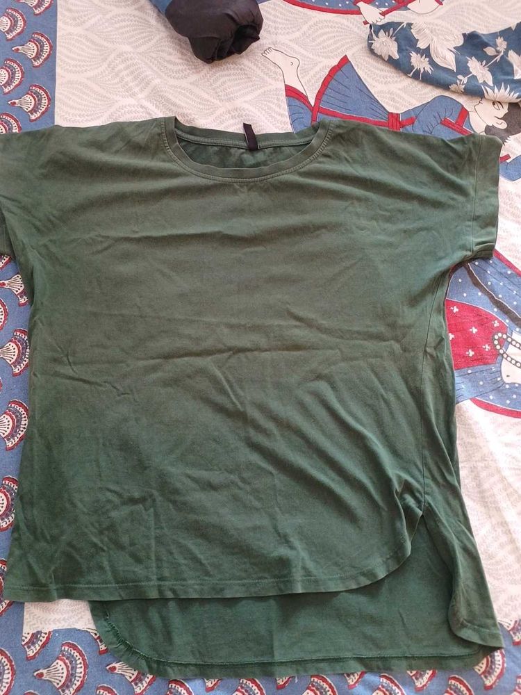 Olive Green Casual T-Shirt