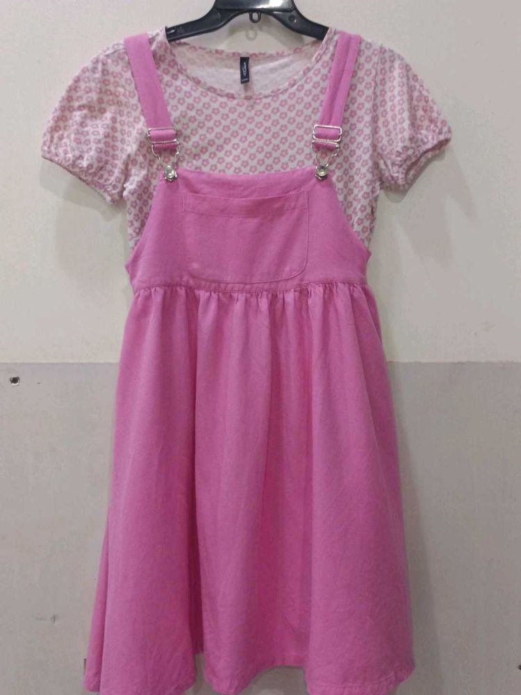 Pink Overall Dress