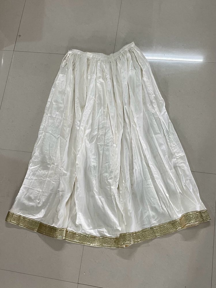 Elegant White Ethnic Skirt