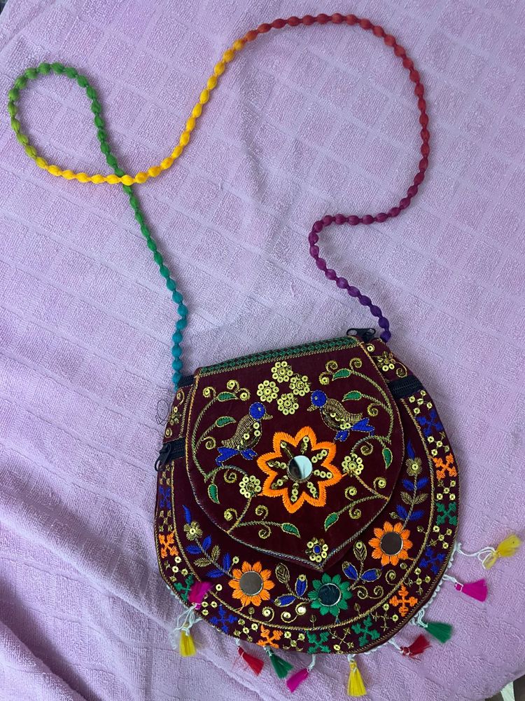 Embroidered Crossbody Bag