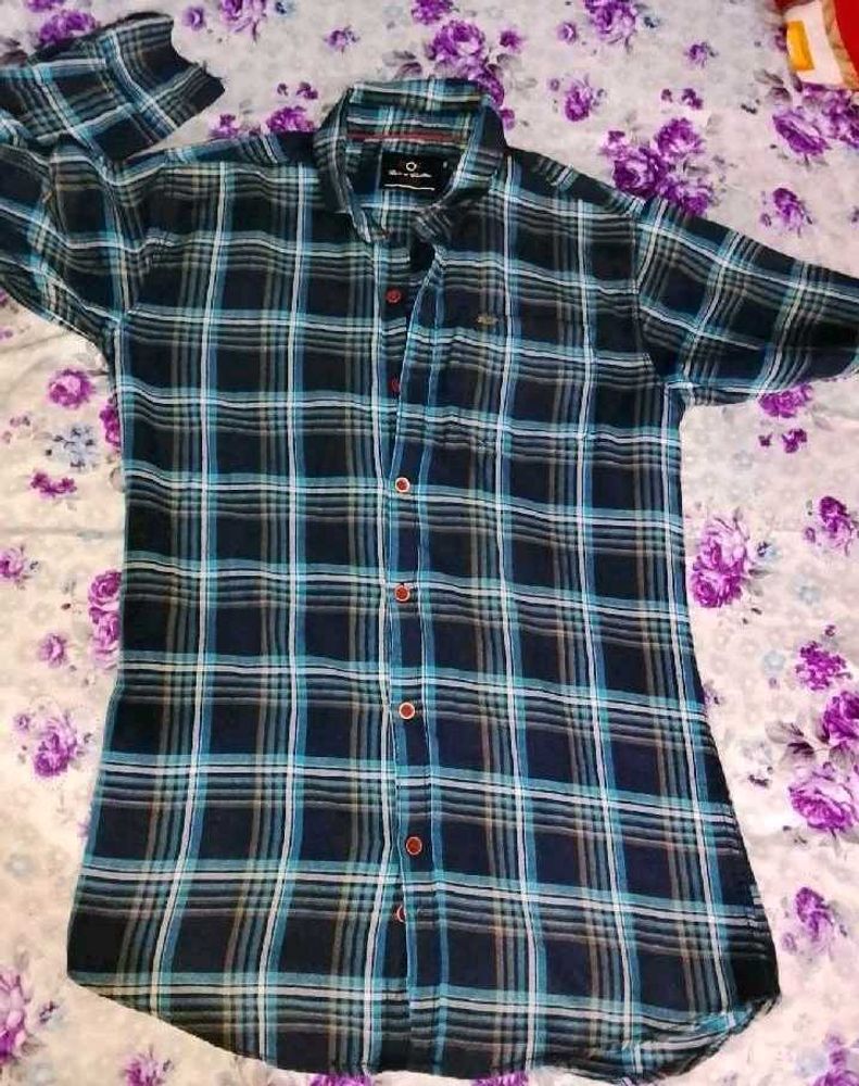 Blue Plaid Button-Down Shirt