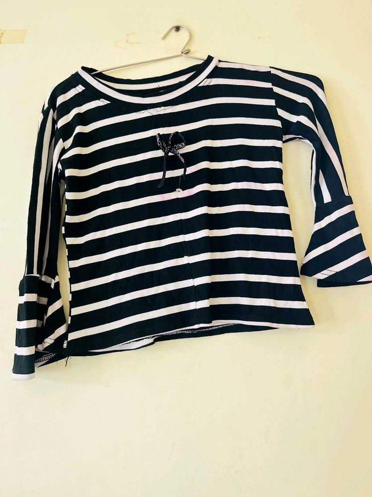 Striped Bell Sleeve Top