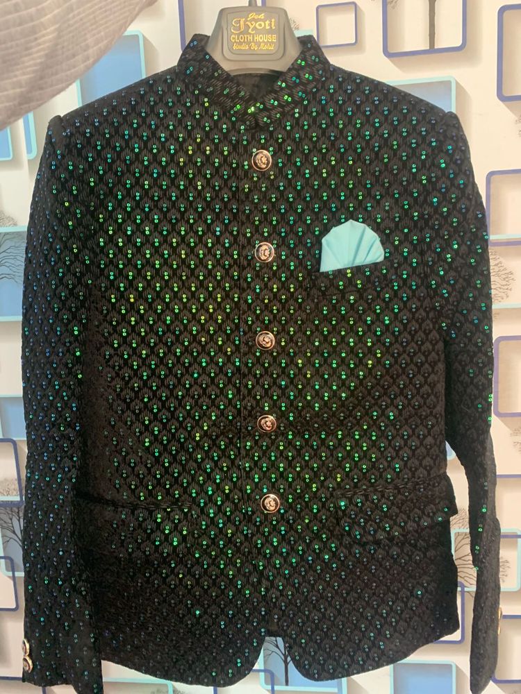 Sparkling Black Bandhgala Jacket