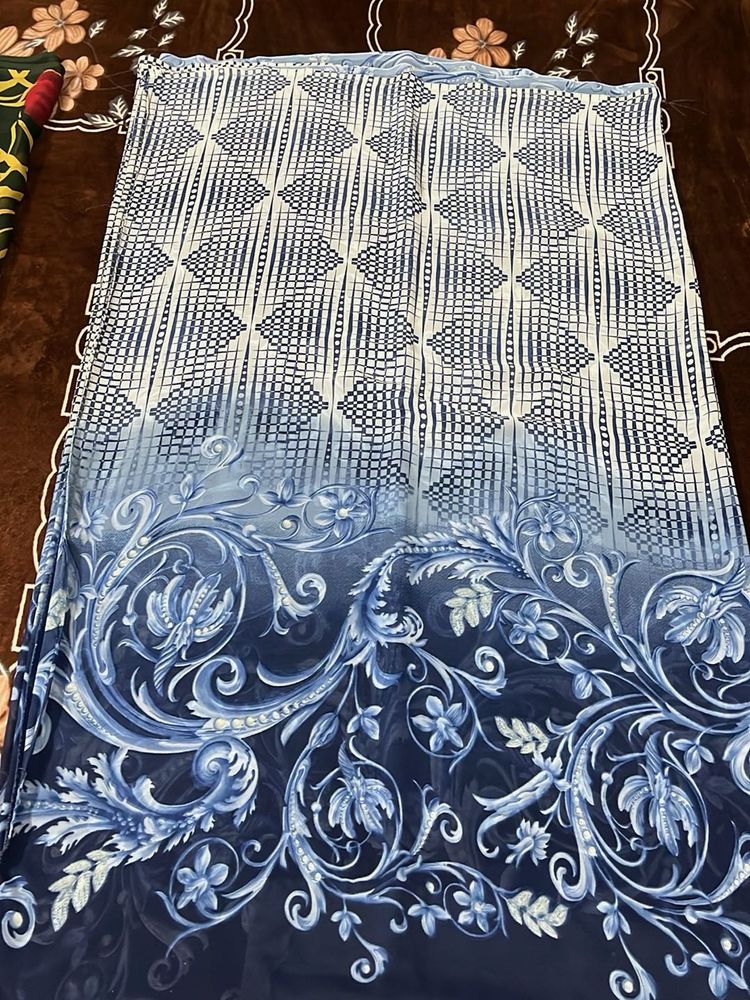 navy blue saree with blouse