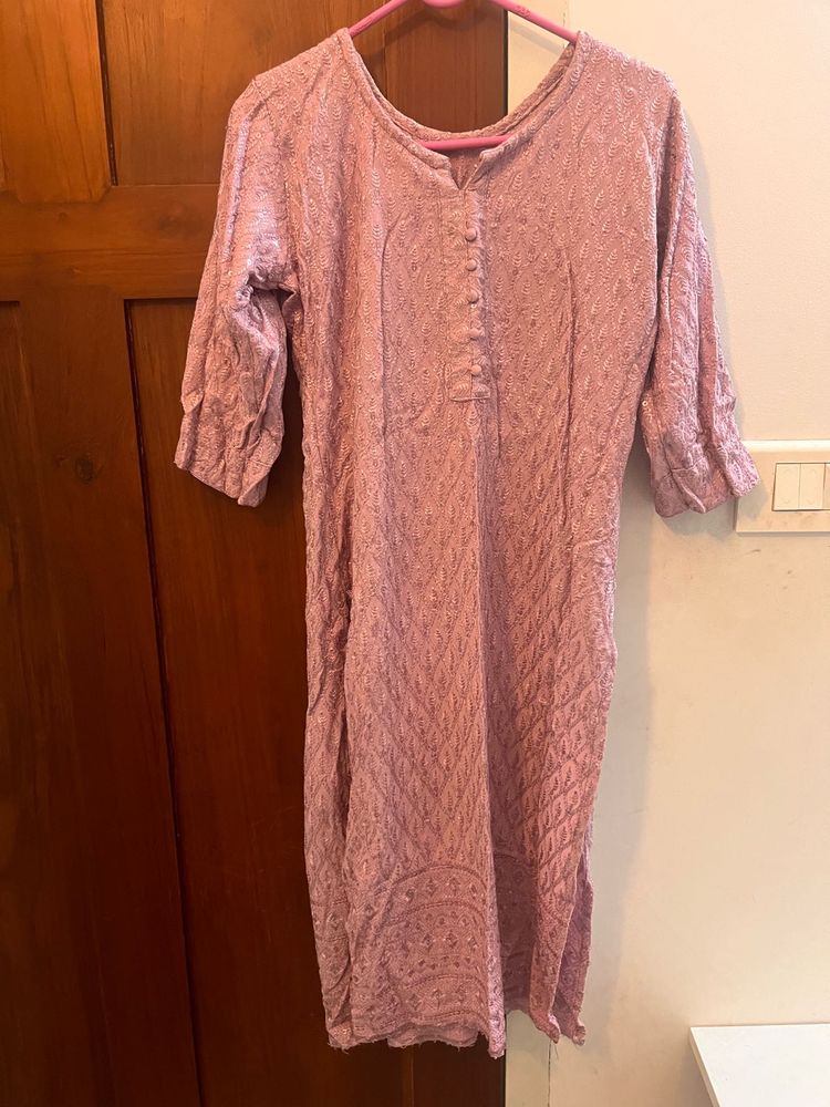 Lilac Embroidered Kurta with Sequins – XS/S