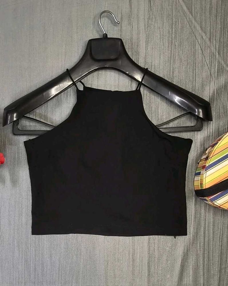 Black Halter Neck Top