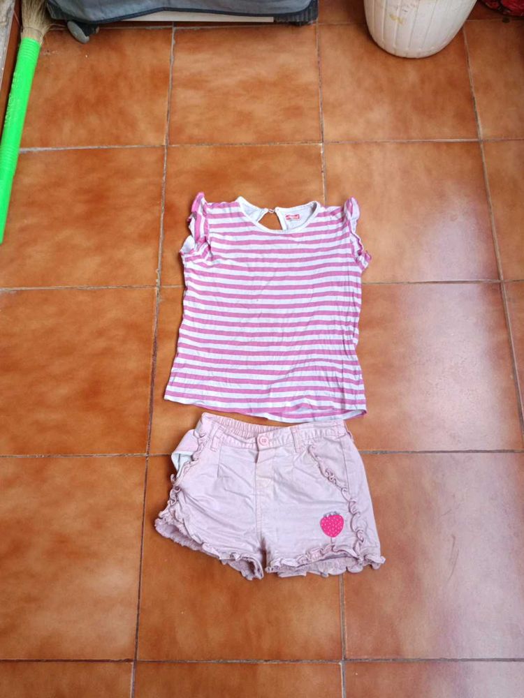 Cute Girls&#39; Top &amp; Shorts Set