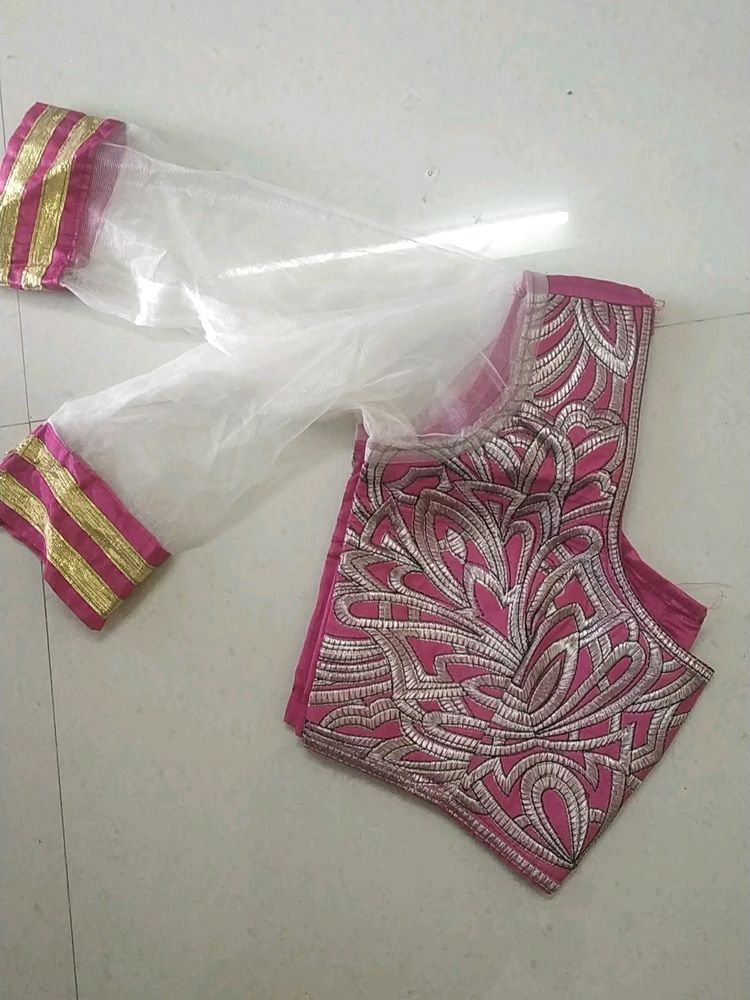 Beautiful😍😍New Pink Lehga With Blouse And Dupatt