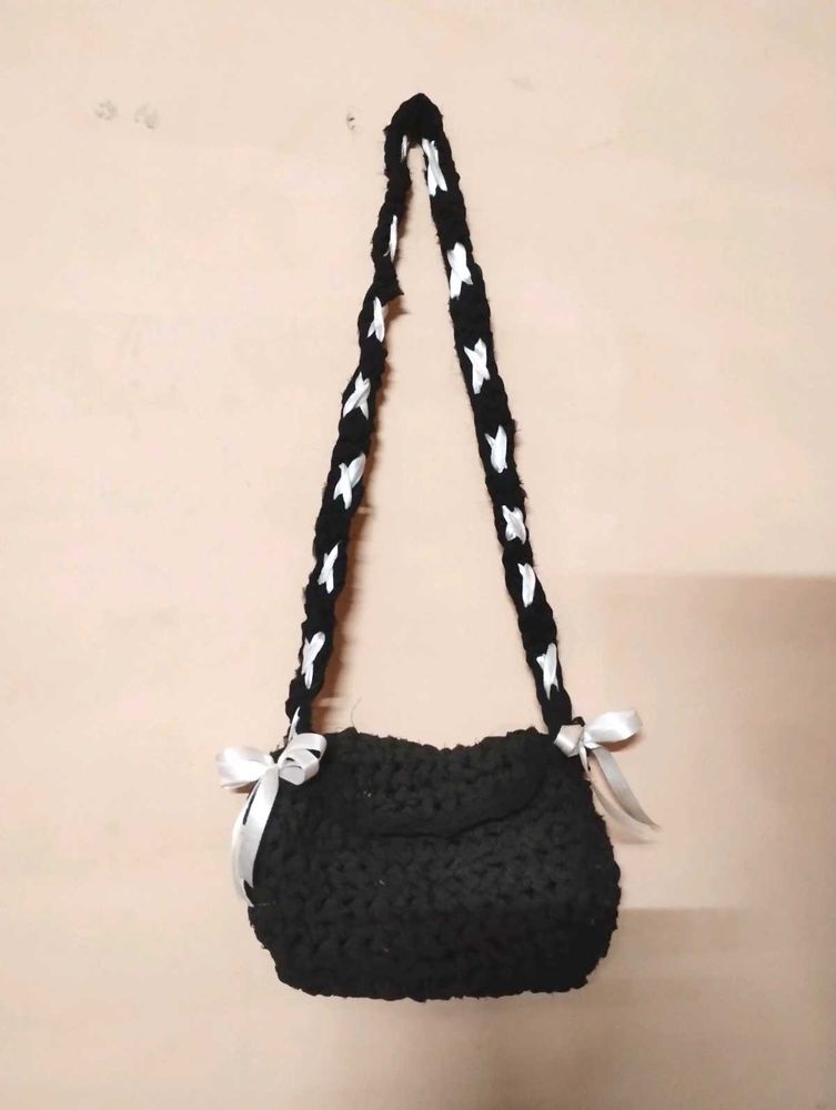 Black Crochet Bow Bag 🎀