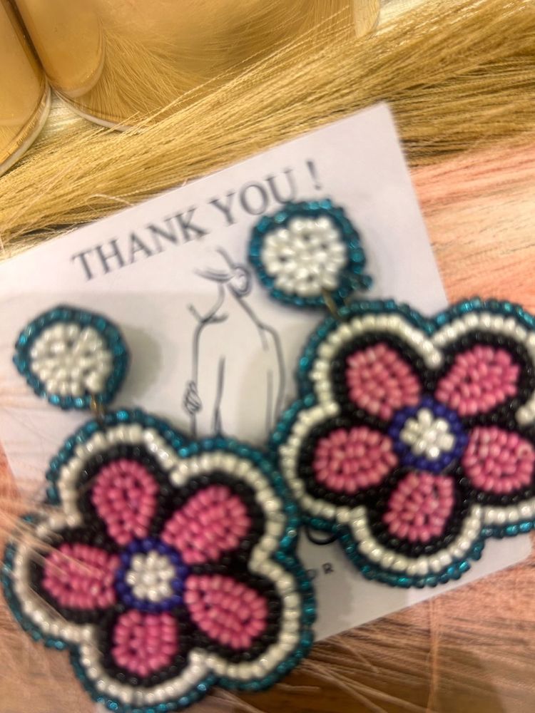 Beaded Flower Earrings