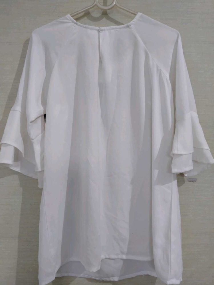 Elegant White Bell Sleeve Top