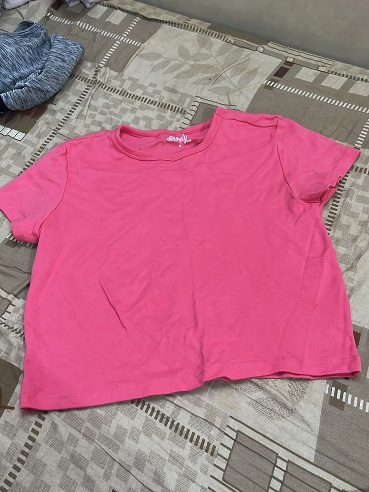 Pink Cropped Tee