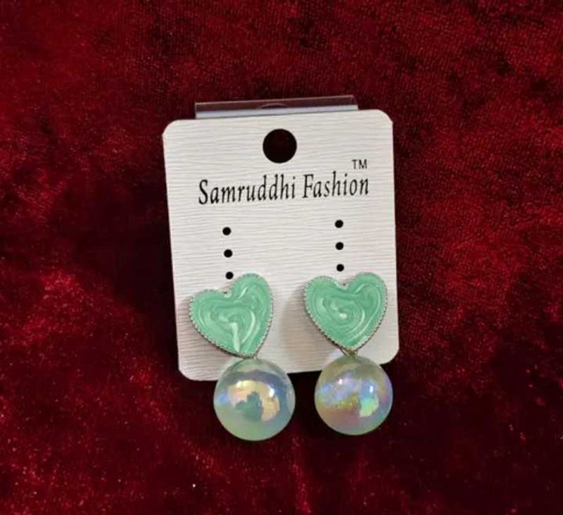 Heart Pearl Drop Earrings