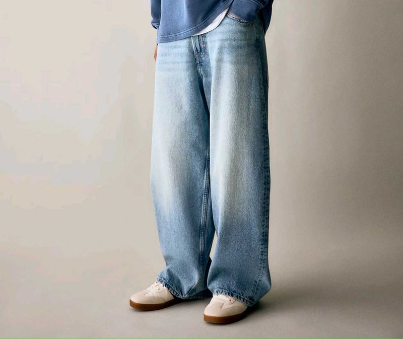 Y2K blue baggy wide leg jeans UNISEX