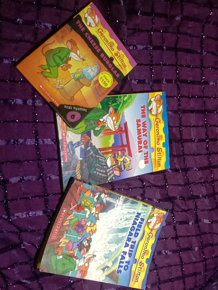 Geronimo Stilton Books (1) Field Trip To Niagara Falls (2) The Way Of The Samurai (3) The Cheese Burglar