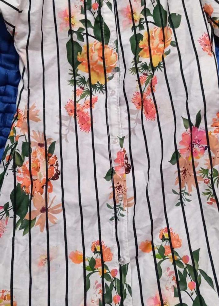 Floral Striped kurti