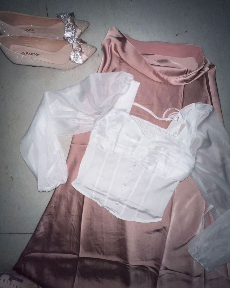 White Korean Corset Top🤍🫶🏻