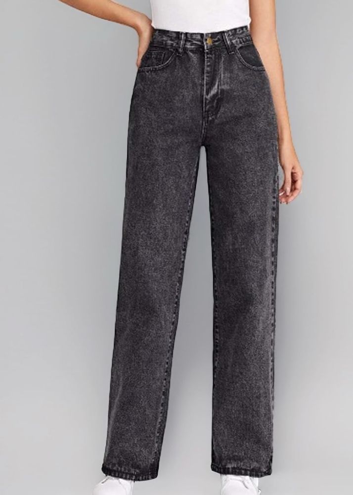 KOTTY Women High Rise Relaxed Fit Cotton Lycra Ble