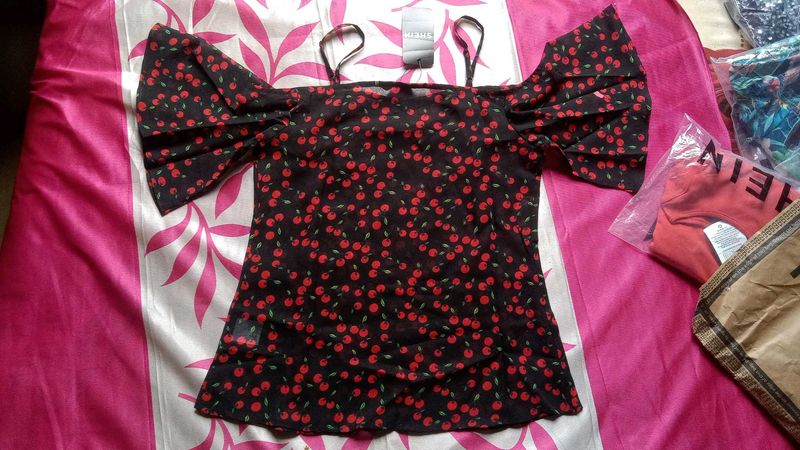 Cute Cherry Print Top