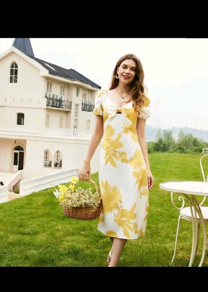 Floral Cutout Midi Dress