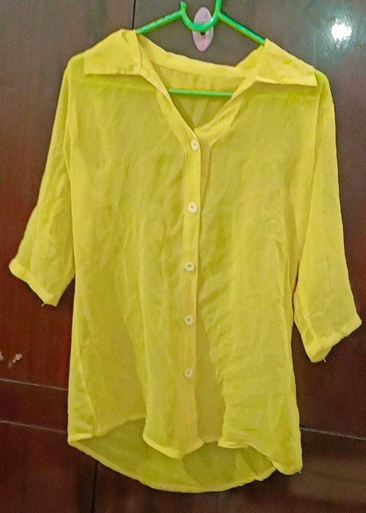 Yellow Semi-Sheer Shirt
