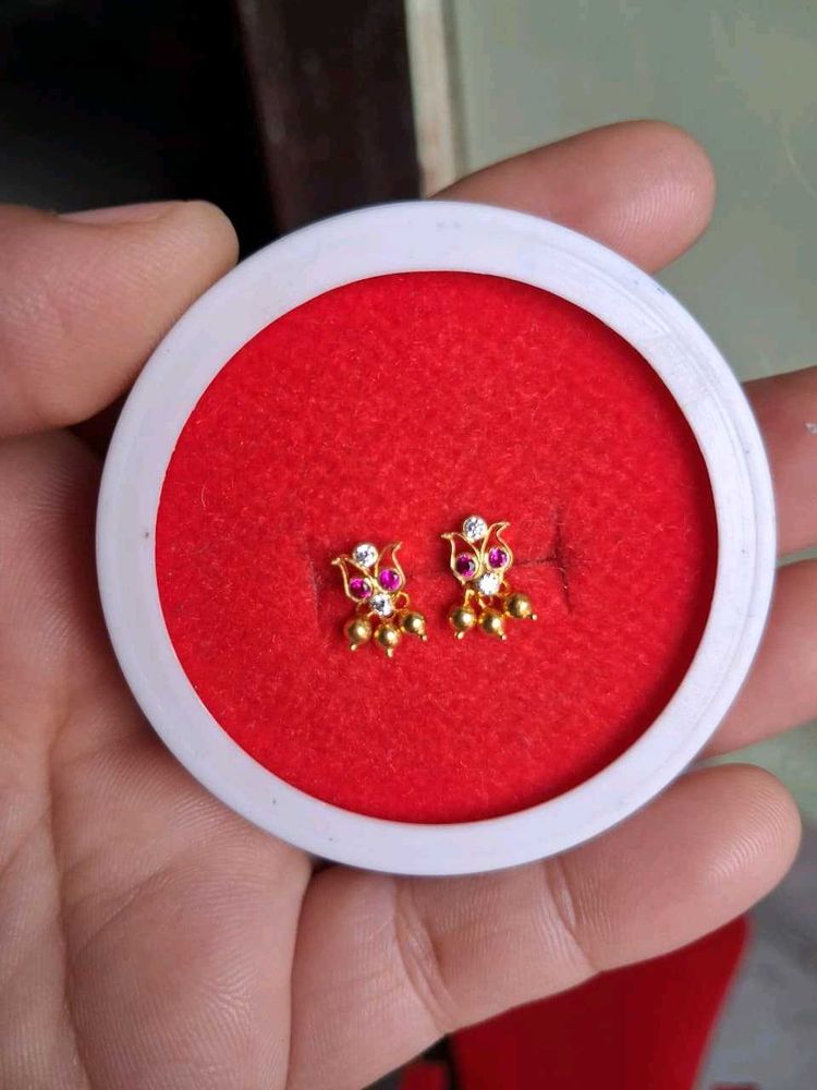 Gold Bird Design Earrings