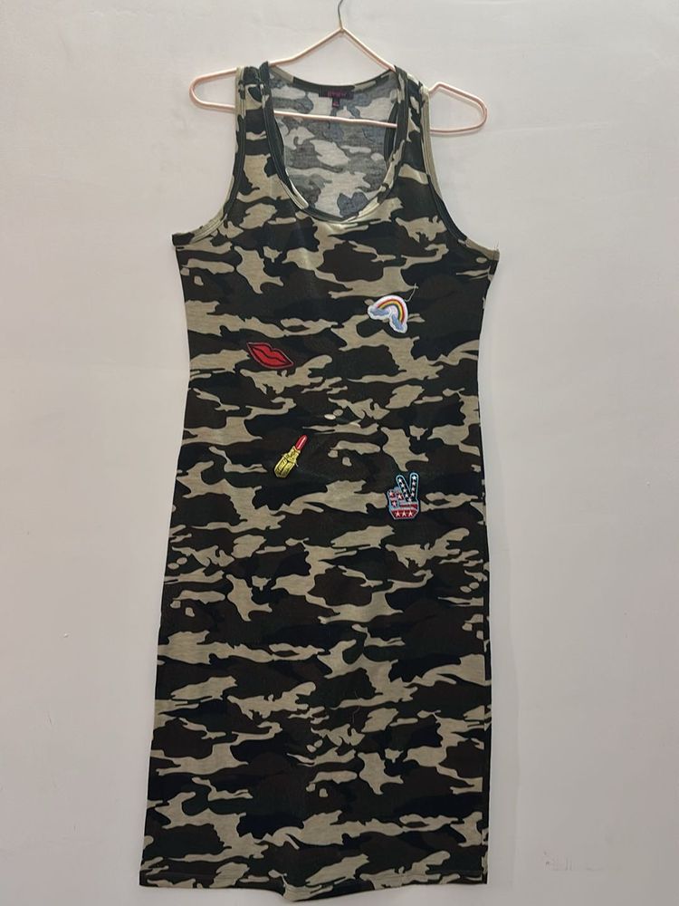 Cargo Print Bodycon Dress