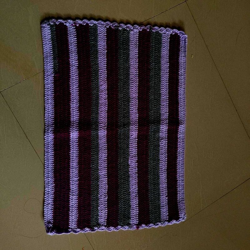 Handmade Crocheted Striped Rug