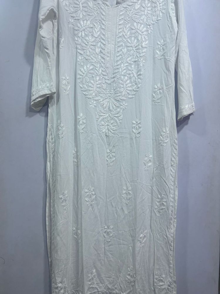 White Chikankari Embroidered Kurta