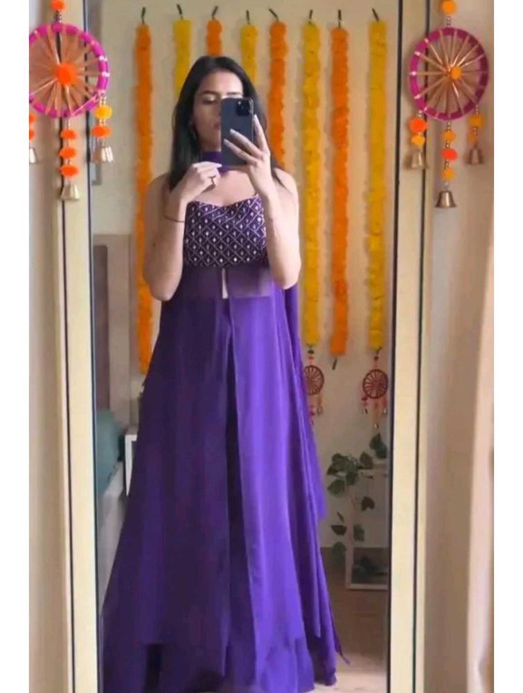 Elegant Purple Anarkali Set