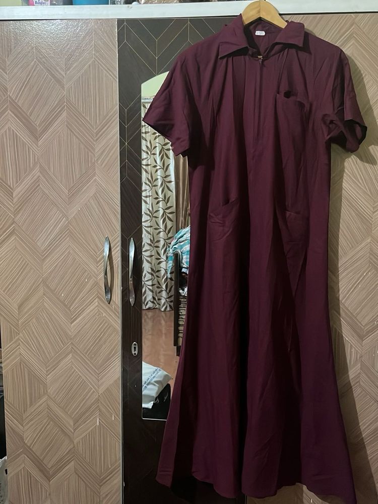 Maroon Midi Dress