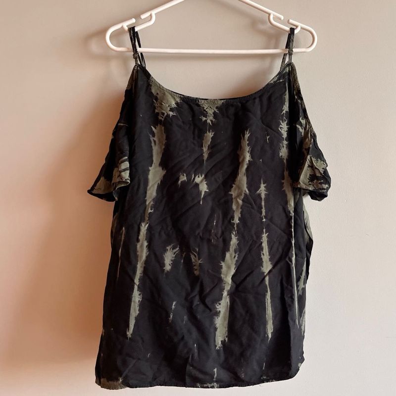 Tie Dye Cold Shoulder Top