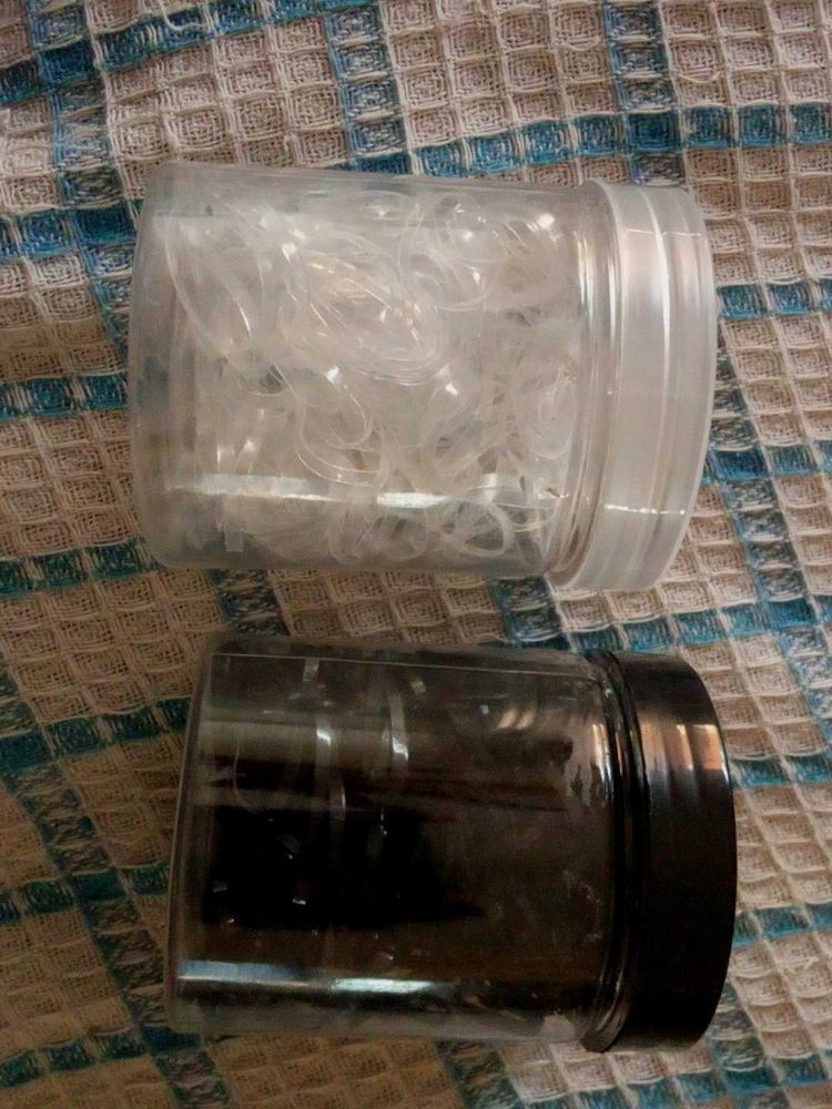 Black &amp;White Clear Elastic Hair Tie Set