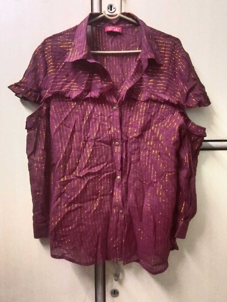 Stylish Maroon Blouse Glitter