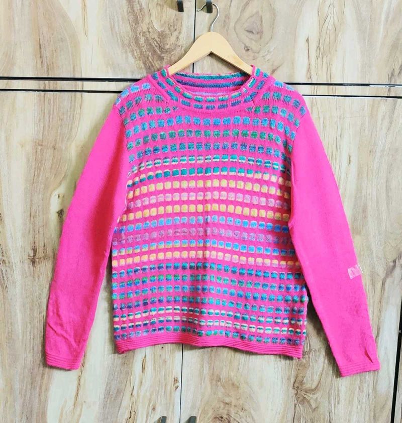 Colorful Knit Pullover Sweater size-40