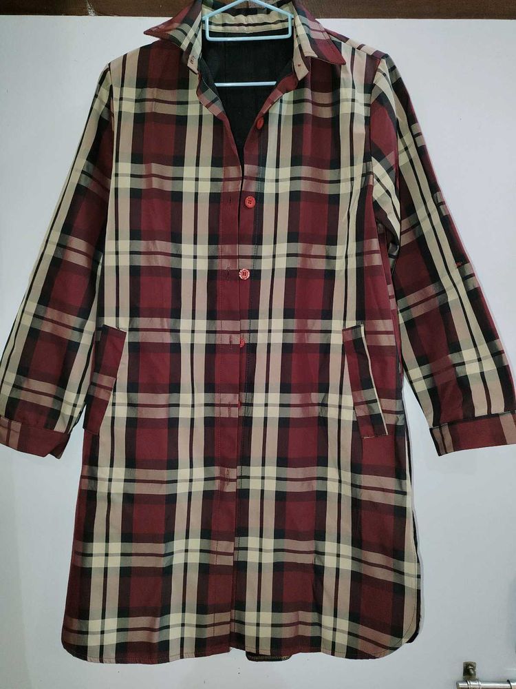 Plaid Trench Coat