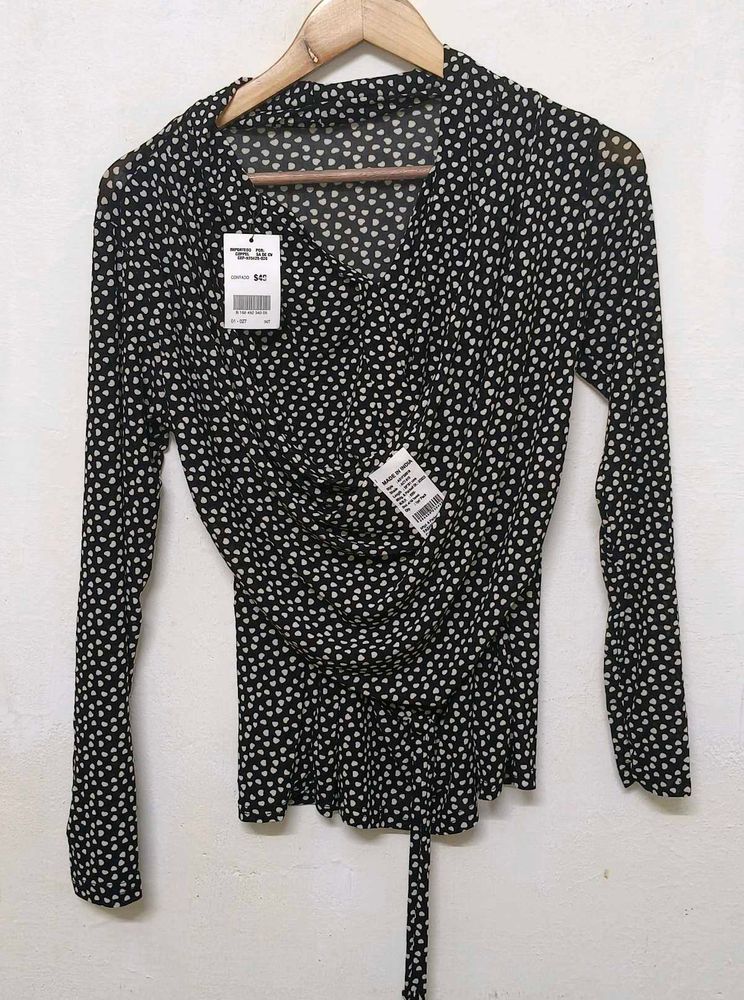 Trendt New Polka Dot Wrap Top