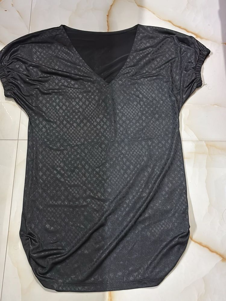 Korean Style Silk Cleavage Open Top