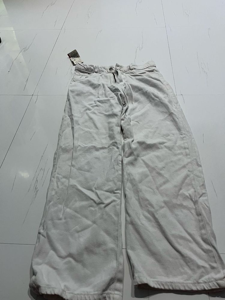 Wide Leg White Jeans