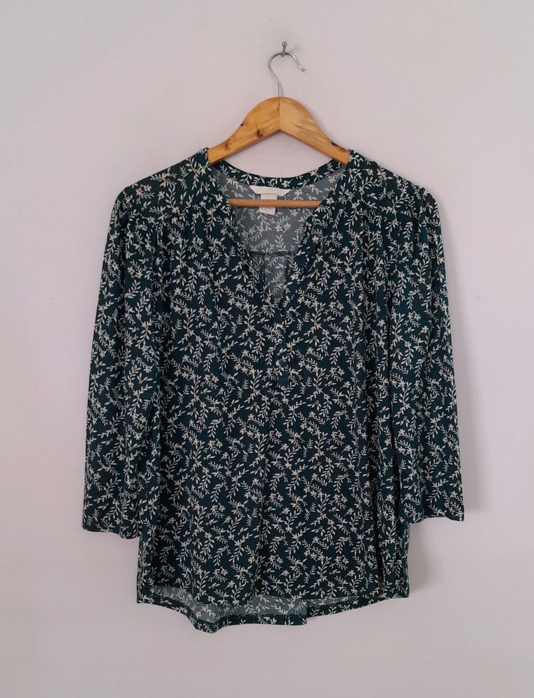 Green Printed Top