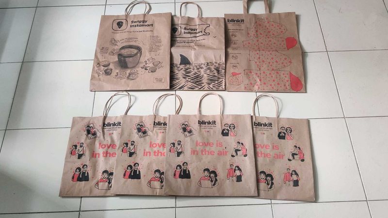 Reusable Grocery Bags (Set of 6) Paper Bag