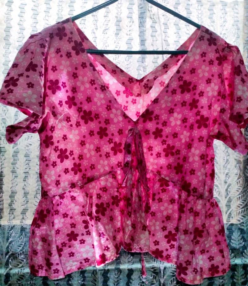 Baby Pink Floral Top Perfect For Summer