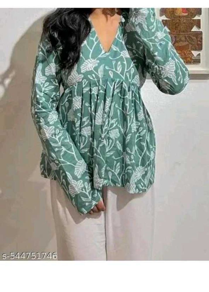 Floral Print Green Top