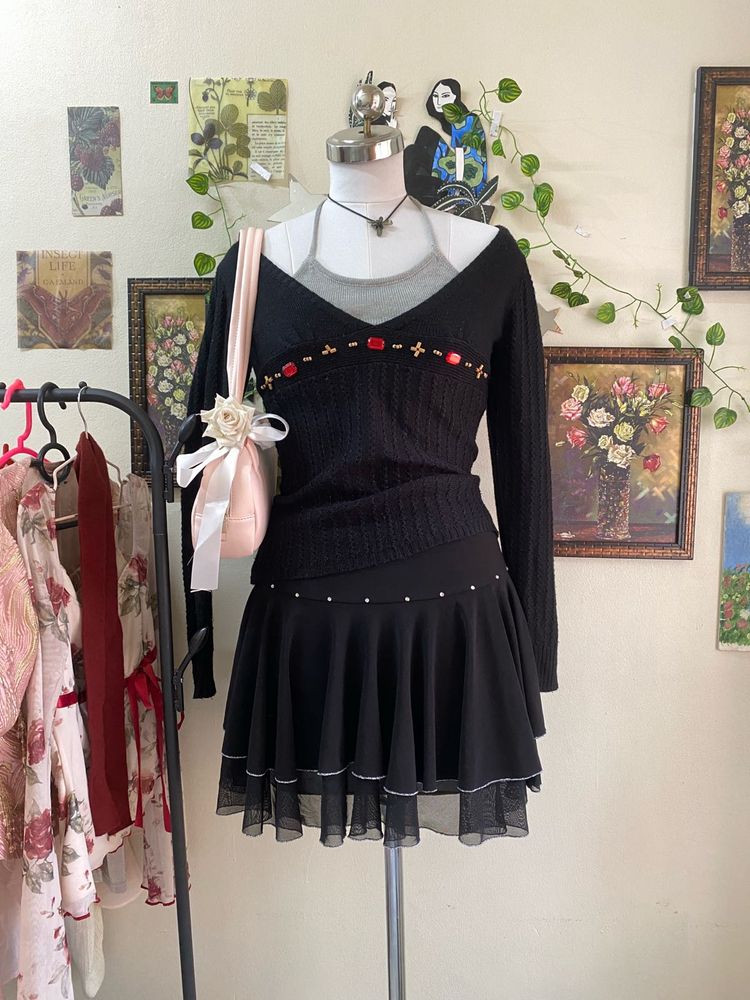 Y2k Black Skirt