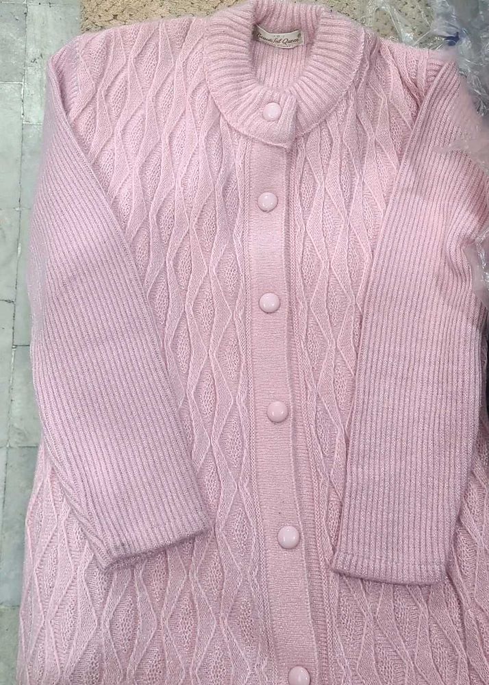Pink Knit Cardigan
