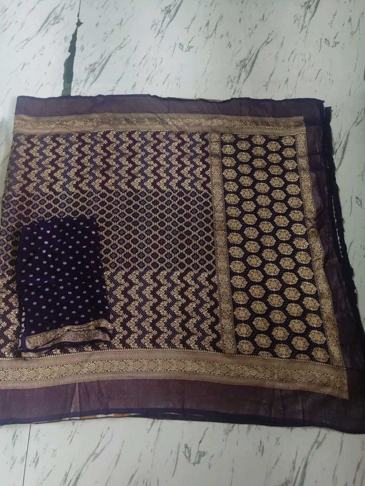 Elegant Purple Banarasi Silk Saree