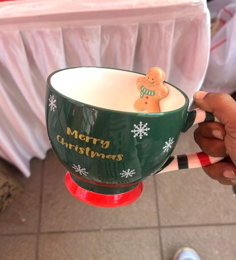 Festive Ginger Bread Xmas Mug - Green