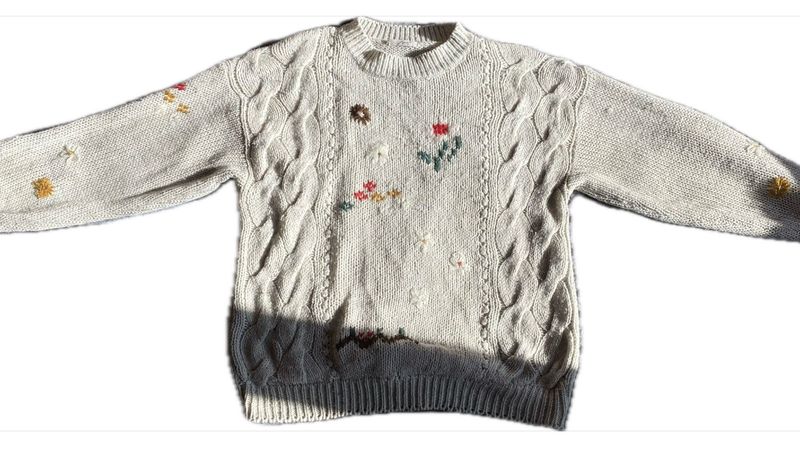 vintage unisex Embroidered Knit Sweater